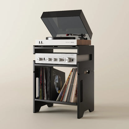 Record player stand and record shelf