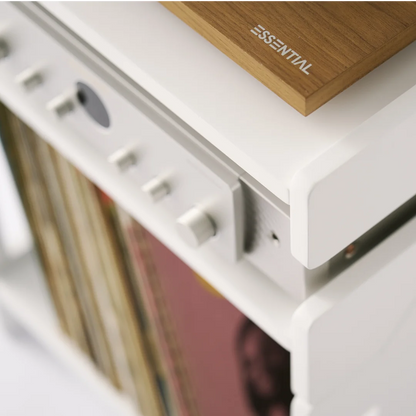 White record player shelf
