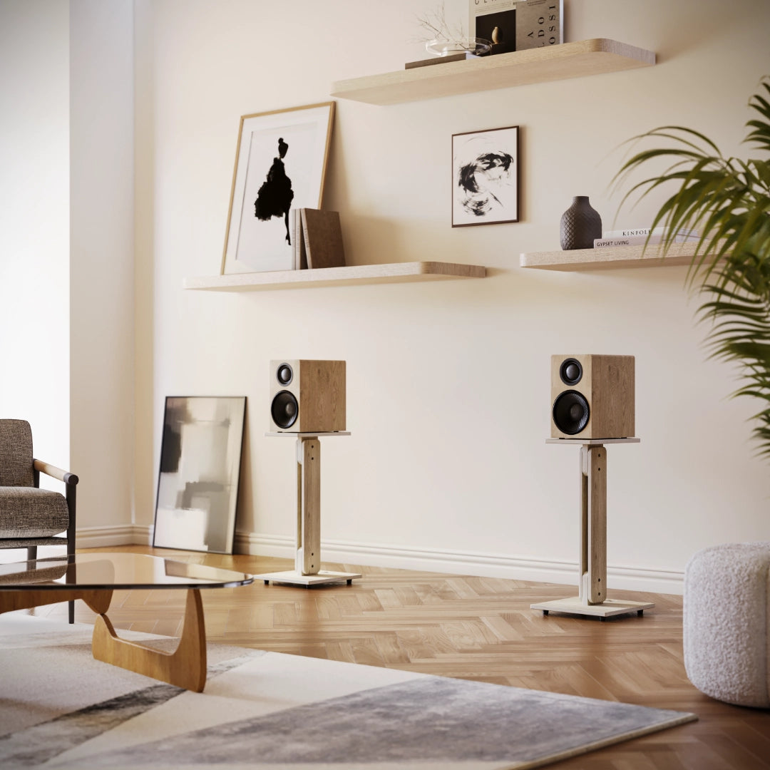Walnut speaker stands
