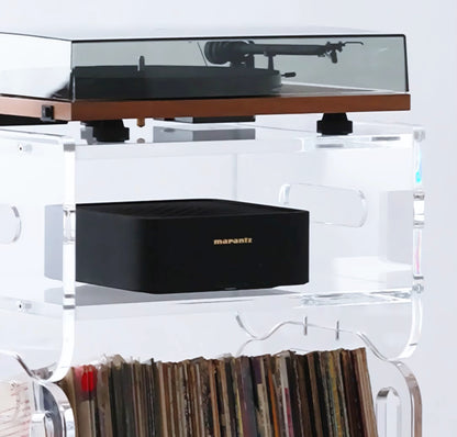 Prisma 140 Acrylic Vinyl Record Shelf + Hi-Fi Amplifier Shelf