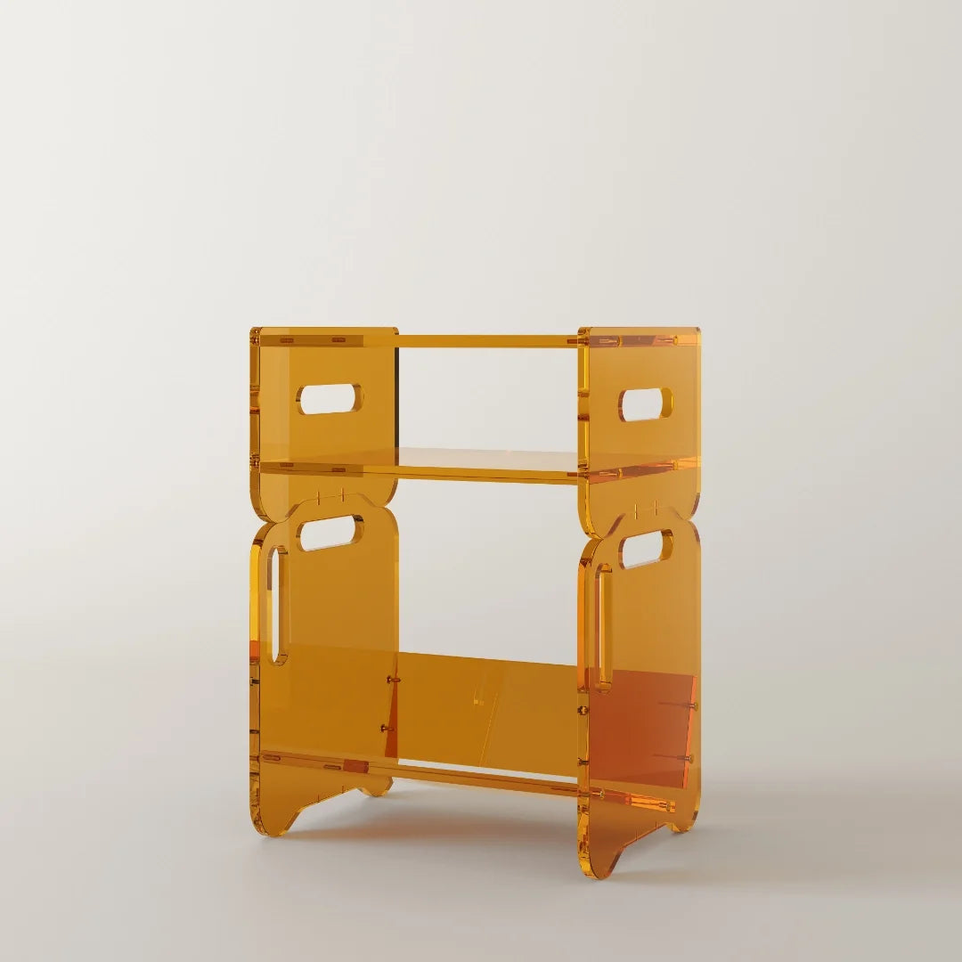 Prisma 140 Acrylic Vinyl Record Shelf + Hi-Fi Amplifier Shelf (Solar)